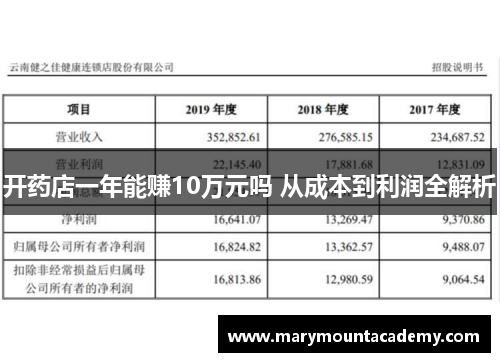 开药店一年能赚10万元吗 从成本到利润全解析